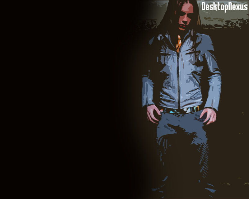 Man with Long Hair — Black, Dramatic, Digital Art