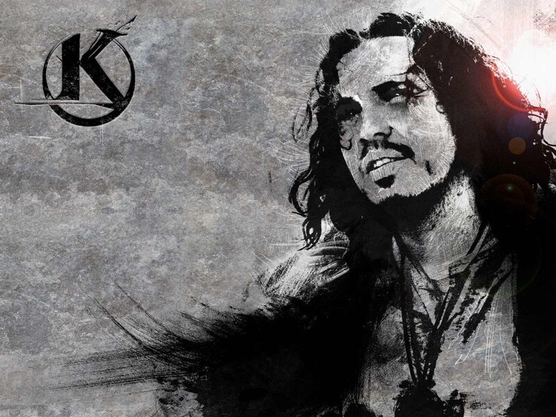 Man with Long Hair — Black, Dramatic, Illustration, Logo