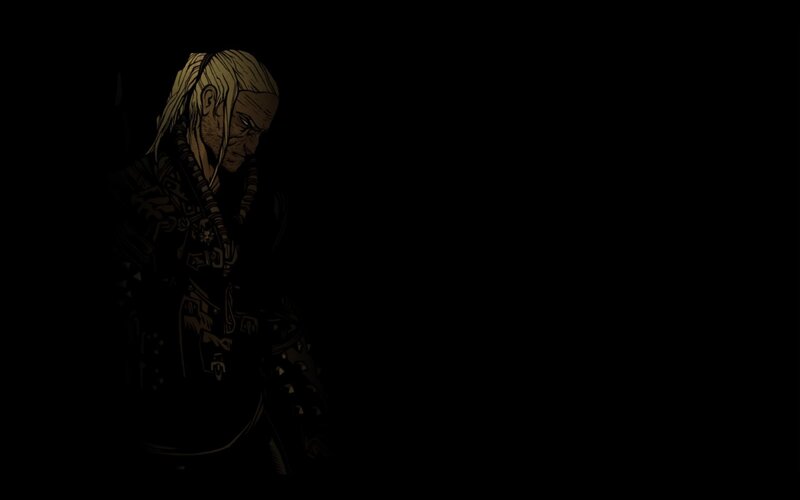 Man with Long Hair — Black, Dramatic, Night, Digital Art, Long Hair