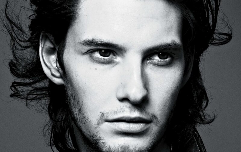 Man with Long Hair — Black, Dramatic, Photograph, Face, Leather Jacket
