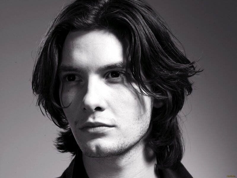 Man with Long Hair — Black, Dramatic, Photograph, Face