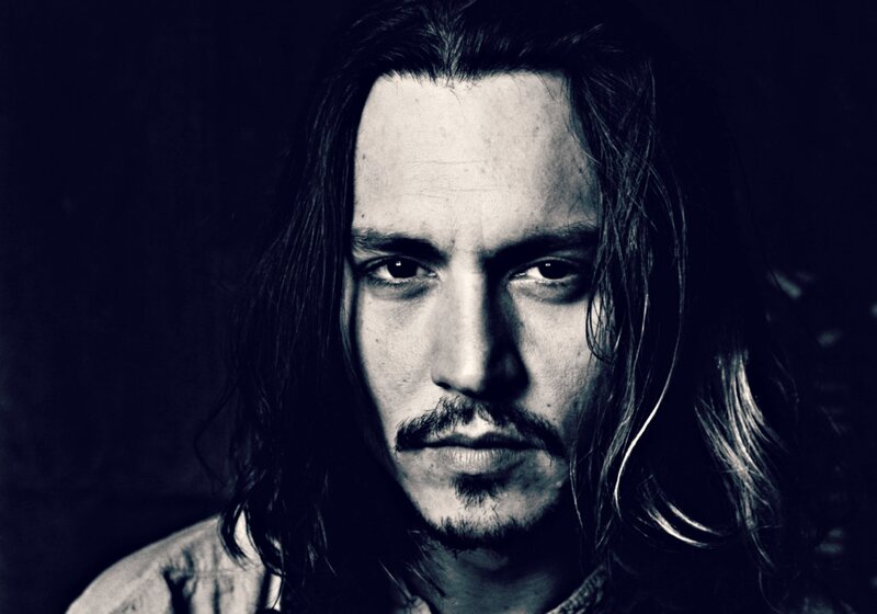Man with Long Hair — Black, Dramatic, Photograph, Long Hair, Mustache, Beard