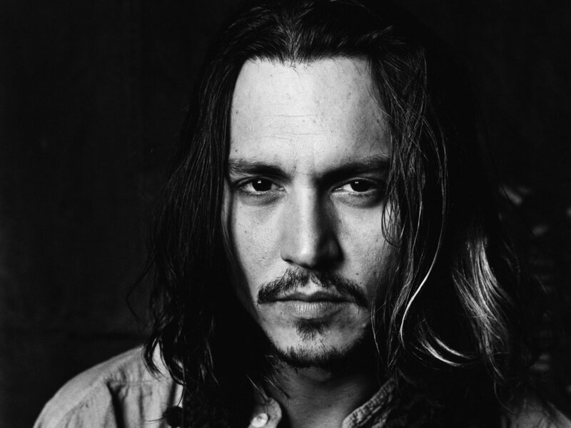 Man with Long Hair — Black, Dramatic, Photograph, Long Hair