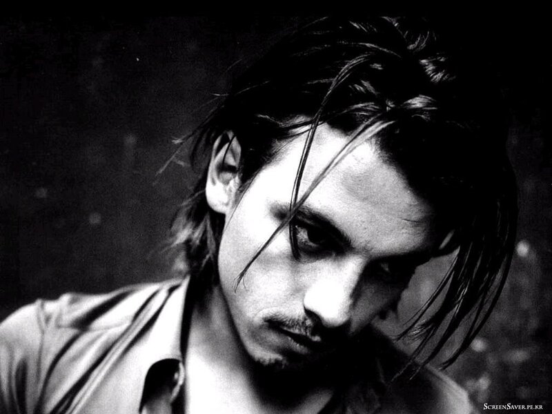 Man with Long Hair — Black, Dramatic, Photograph, Shirt, Face