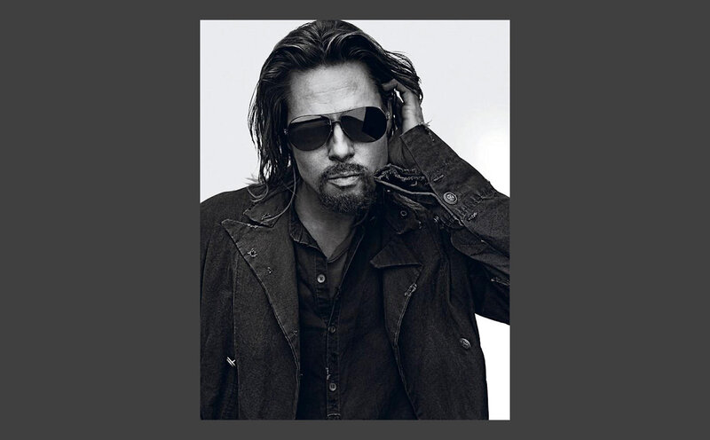 Man with Long Hair — Black, Dramatic, Photograph, Sunglasses, Jacket