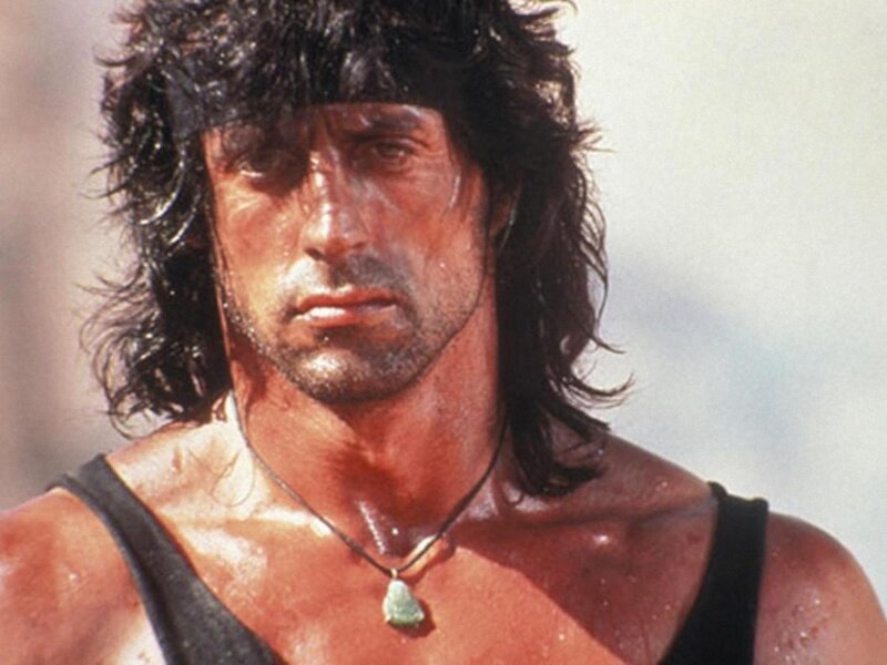 Man with Long Hair — Black, Intense