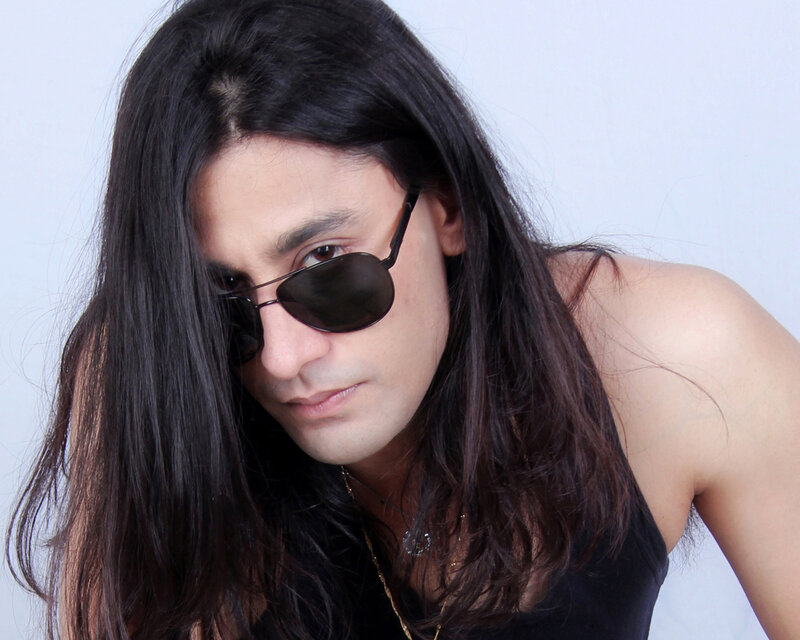 Man with Long Hair — Black, Neutral, Photograph, Sunglasses