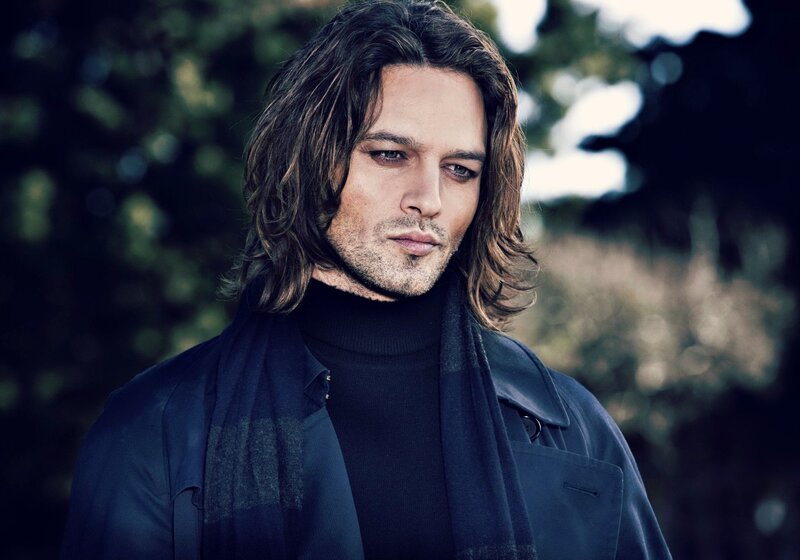 Man with Long Hair — Black, Serious, Afternoon, Photograph