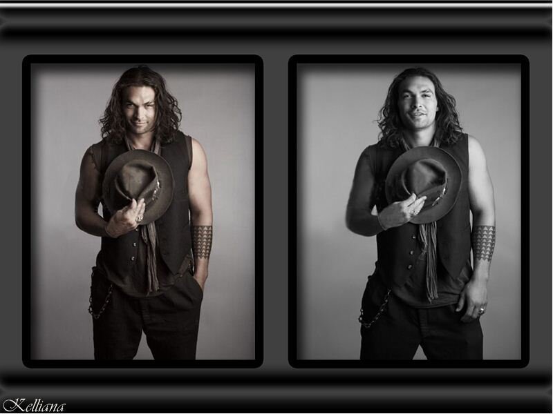 Man with Long Hair — Black, Serious, Photograph, Hat, Vest