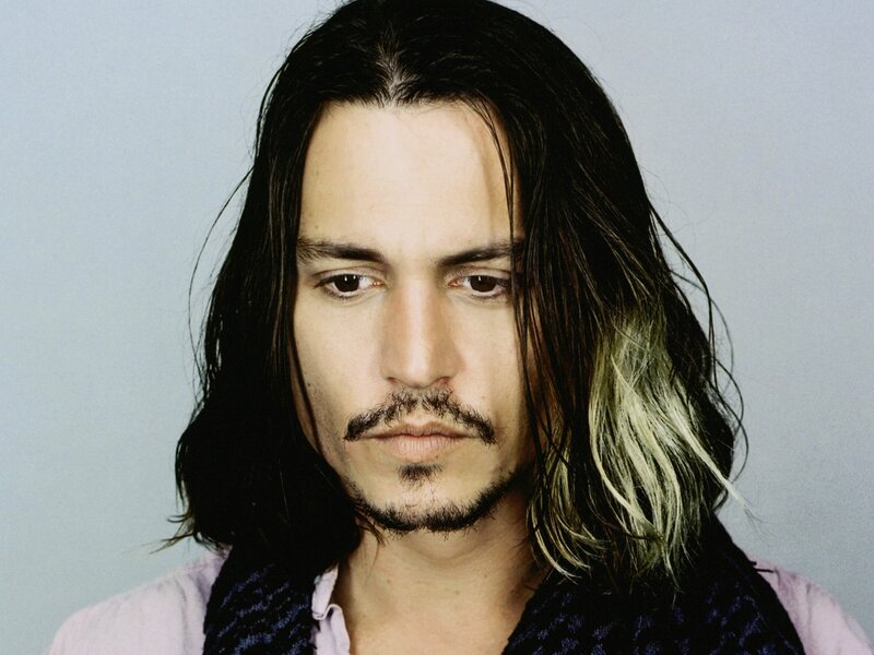 Man with Long Hair — Black, Serious, Photograph, Scarf, Mustache