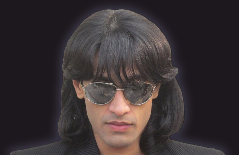 Man with Long Hair — Black, Serious, Photograph, Sunglasses