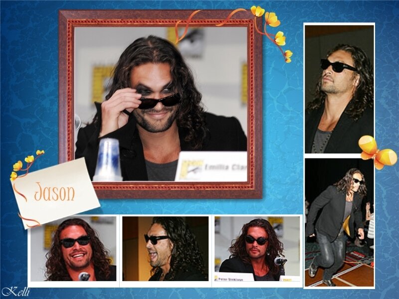Man with Long Hair — Blue, Casual
