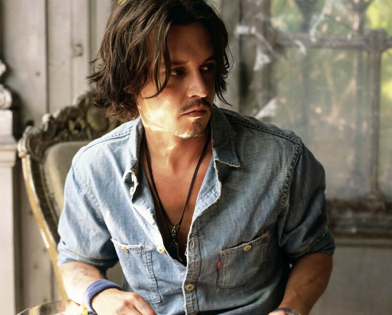 Man with Long Hair — Blue, Contemplative