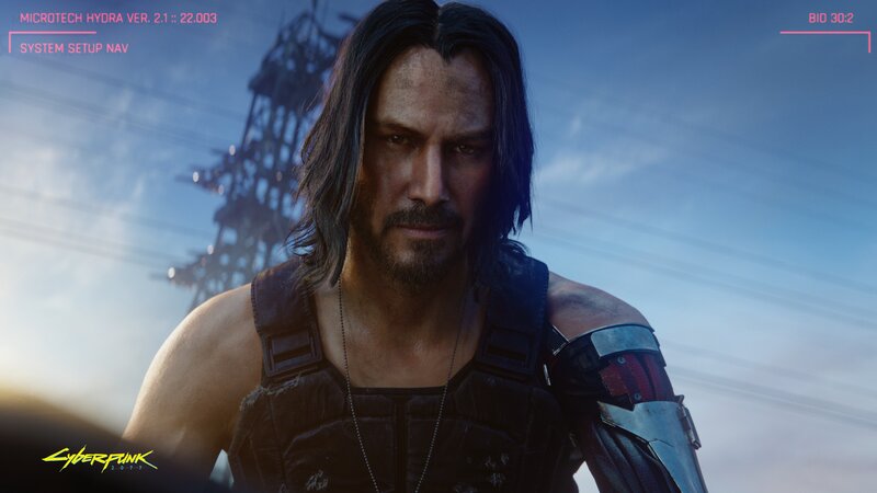 Man with Long Hair — Blue, Dramatic, Sunset, 3d Render, Vest
