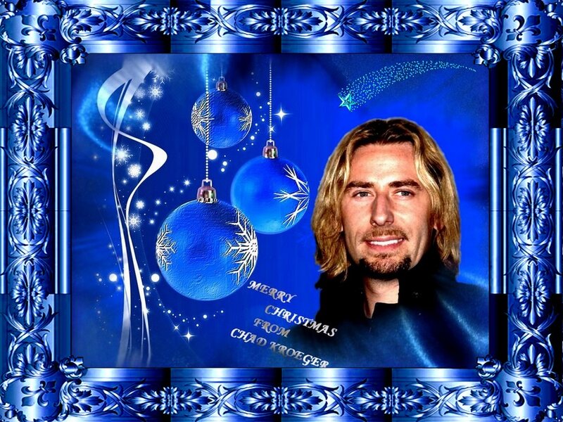 Man with Long Hair — Blue, Festive