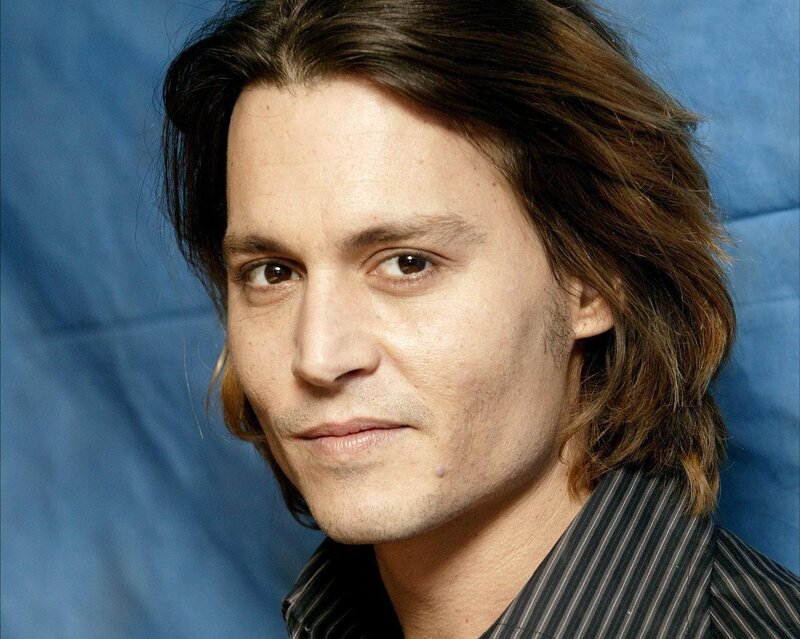 Man with Long Hair — Blue, Neutral, Photograph, Striped Shirt