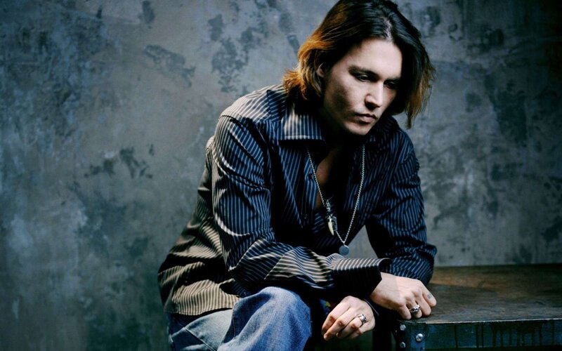 Man with Long Hair — Blue, Serious, Photograph, Shirt