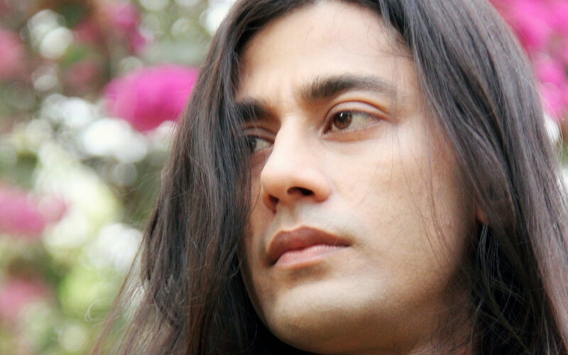 Man with Long Hair — Brown, Contemplative, Afternoon, Photograph