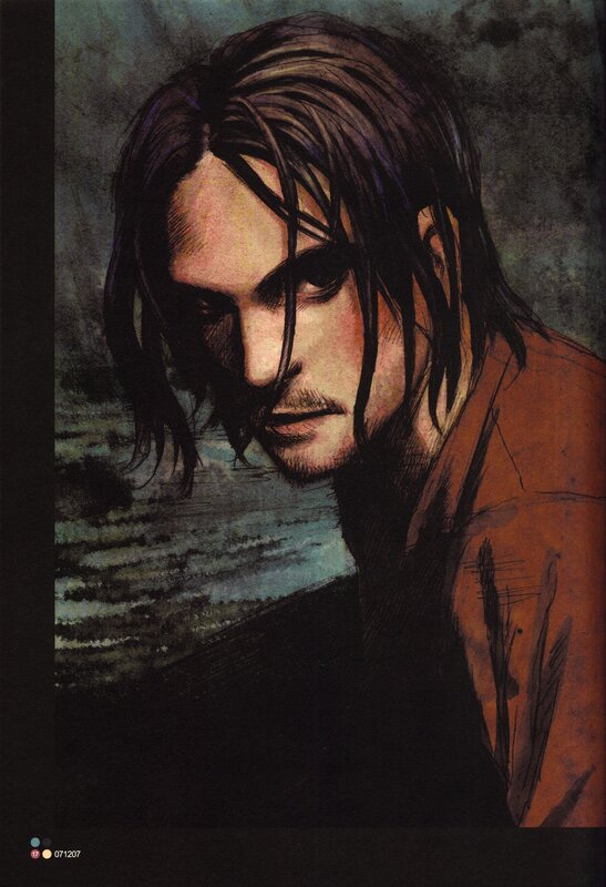 Man with Long Hair — Brown, Dramatic, Digital Art, Long Hair, Coat