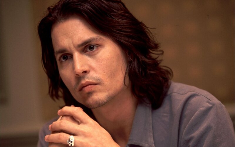 Man with Long Hair — Brown, Serious, Photograph, Ring, Collared Shirt