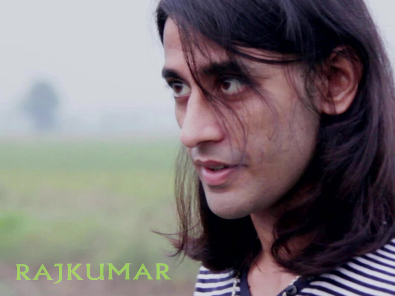Man with Long Hair — Green, Dramatic, Photograph, Striped Shirt