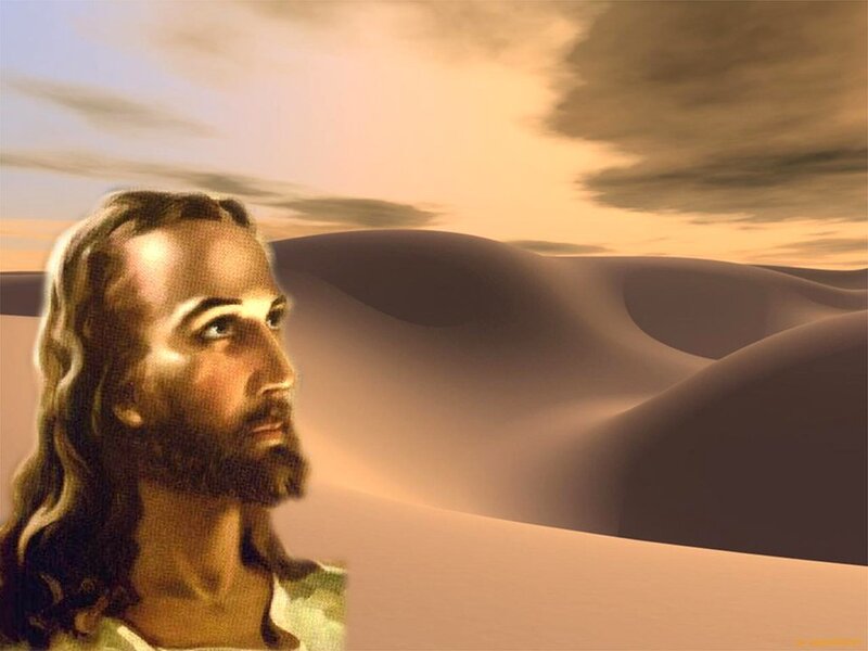 Man with Long Hair in Desert