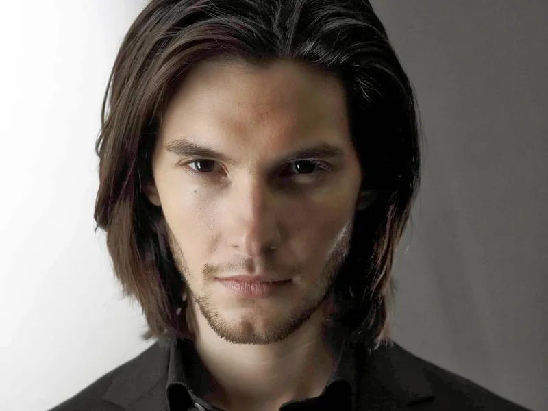 man with long hair portrait