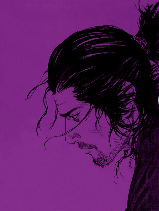 Man with Long Hair — Purple, Dramatic, Manga