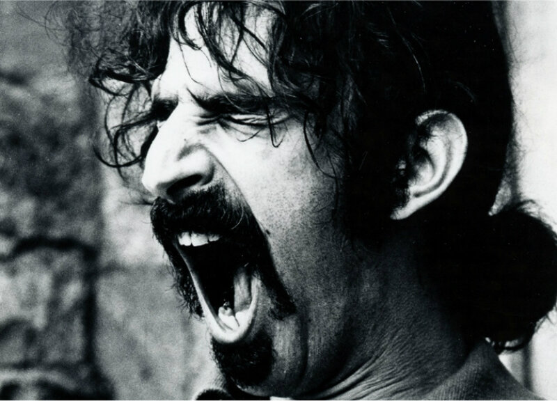 Man with Long Hair Screaming — Black