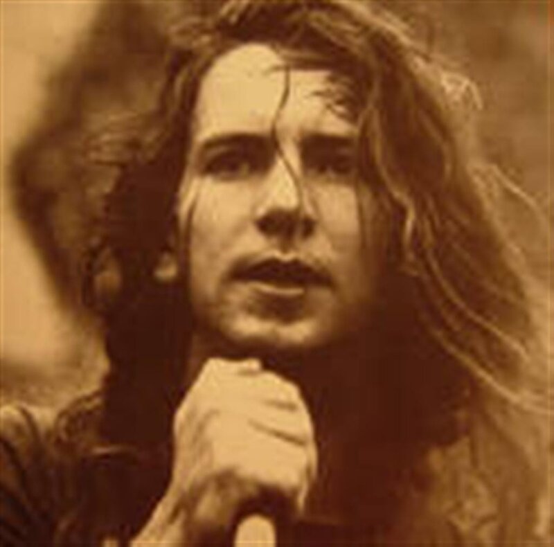 Man with Long Hair Singing — Sepia