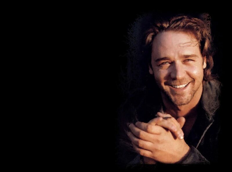 Man with Long Hair Smiling — Black