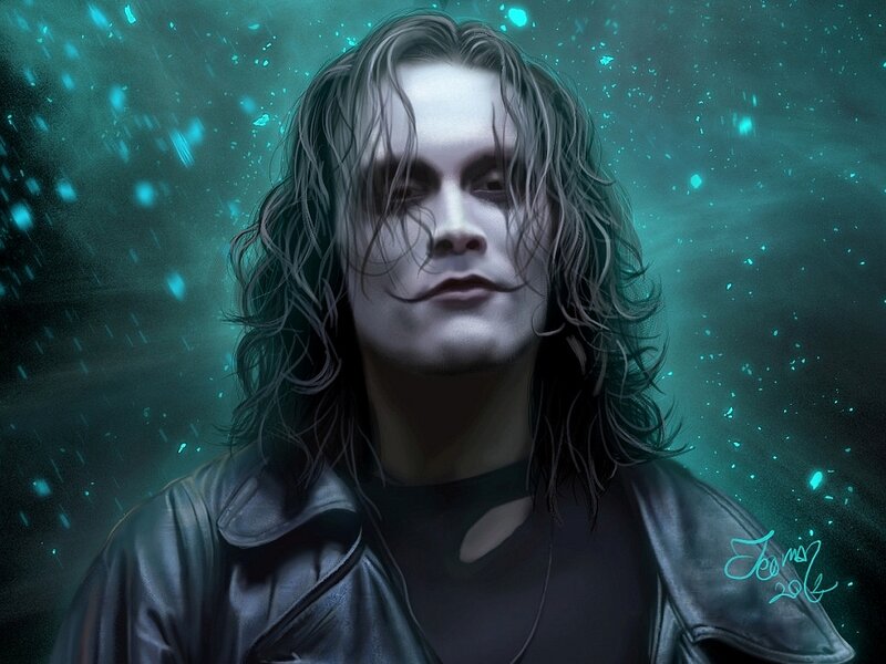 Man with Long Hair — Teal, Dramatic
