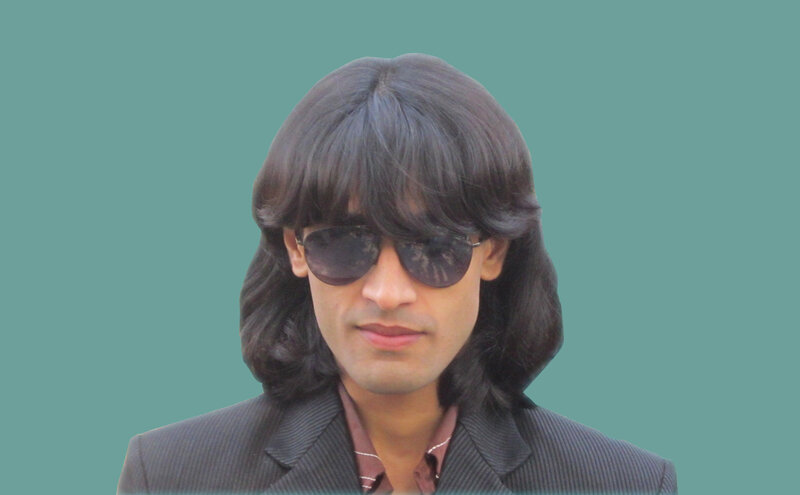 Man with Long Hair — Teal