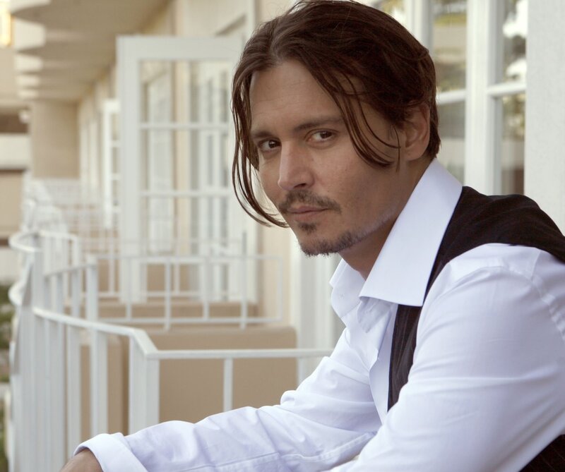 Man with Long Hair — White, Contemplative
