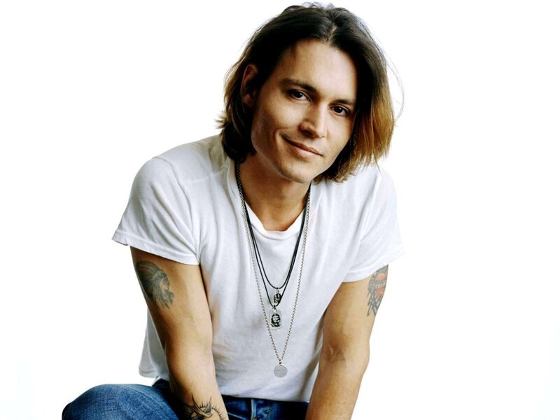 Man with Long Hair — White, Neutral, Photograph
