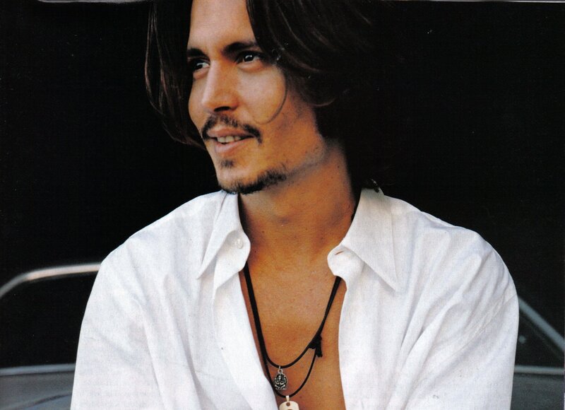 Man with Long Hair — White, Neutral, Photograph, White Shirt