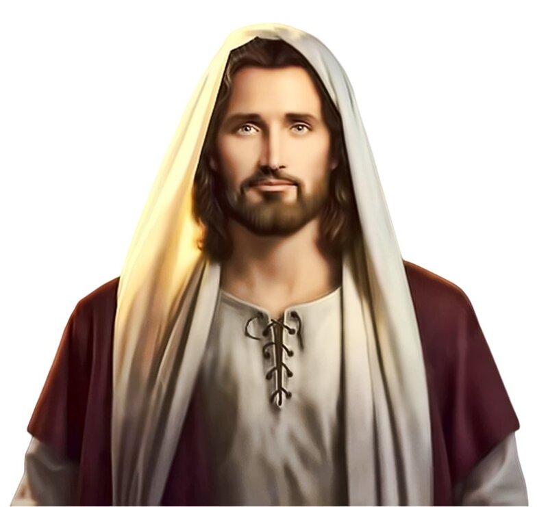 Man with Long Hair — White, Serene