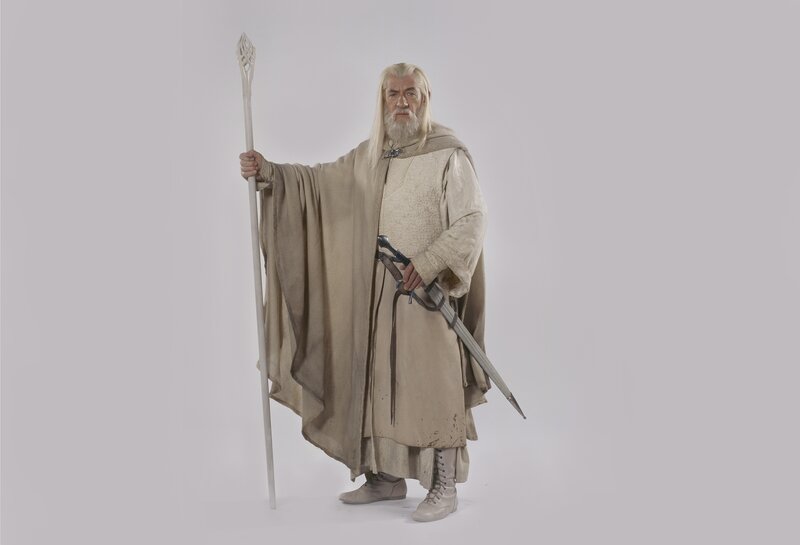 Man with Long White Hair — Beige