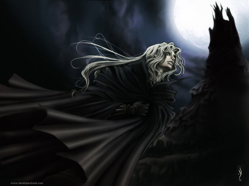Man with Long White Hair — Black