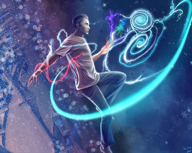 man with magical energy