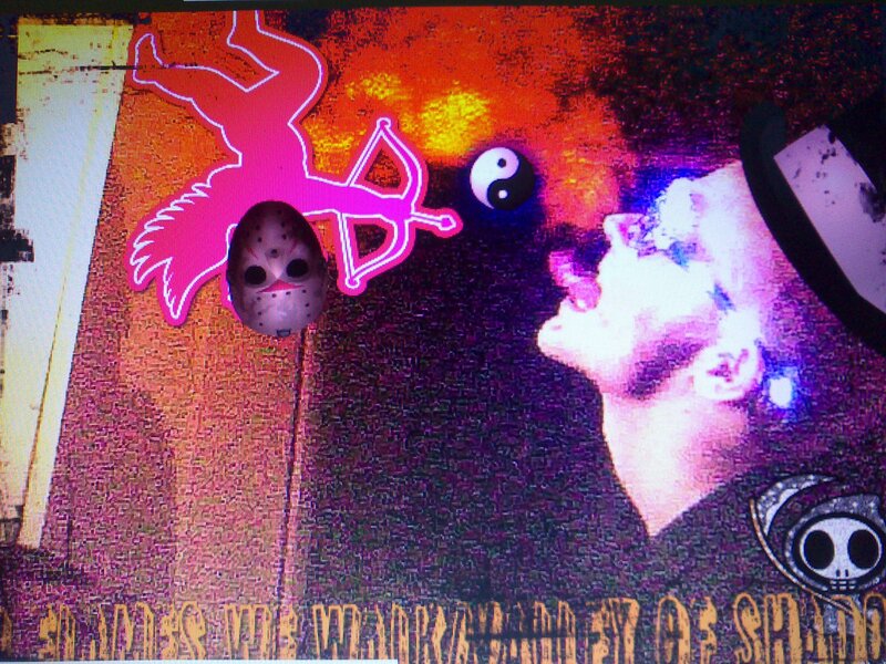 Man with Mask and Symbols