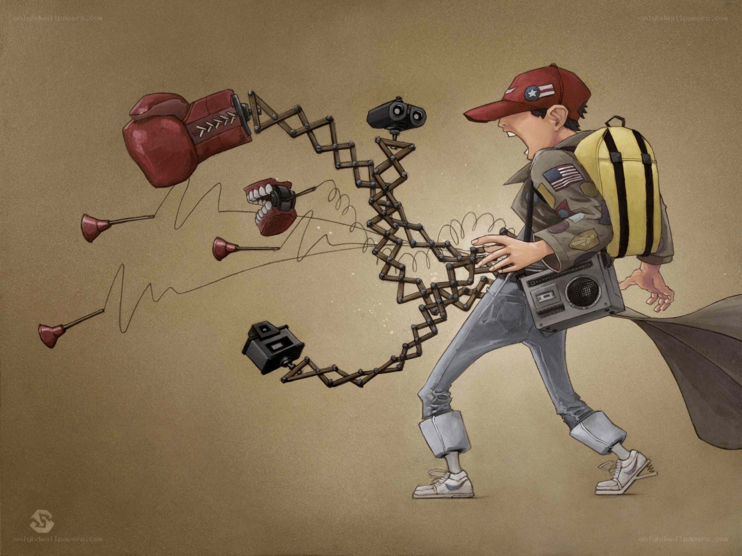 man with mechanical arm