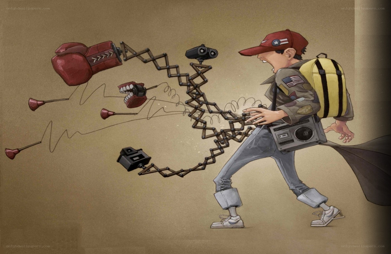 man with mechanical limbs