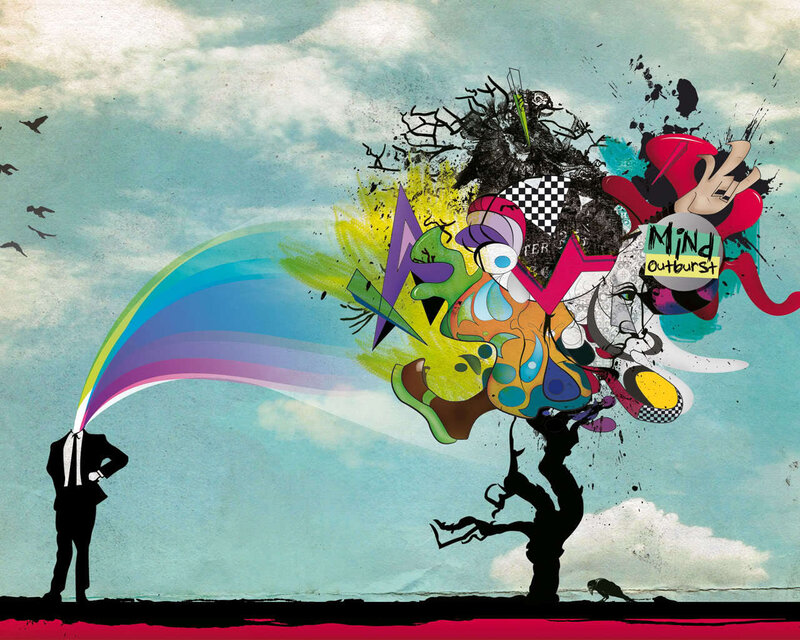 Man with Mind Explosion — Blue