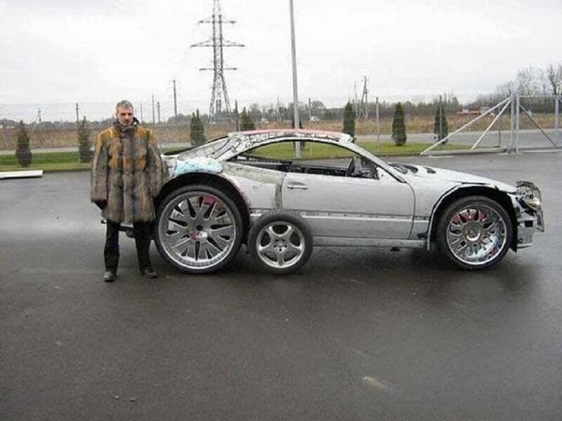 Man with Modified Car — Gray