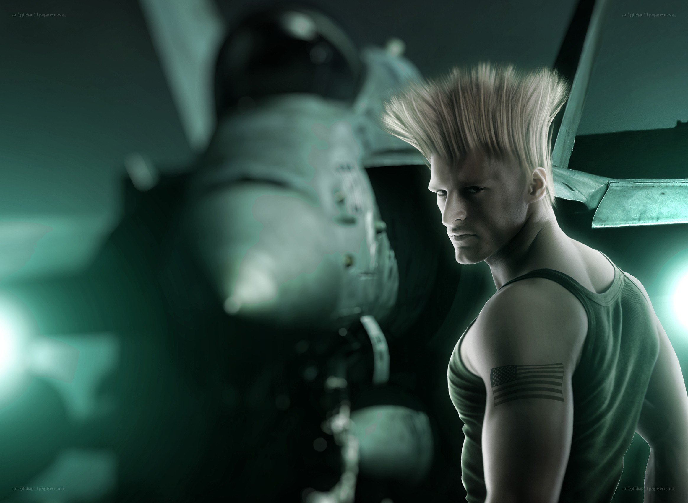 man with mohawk near jet