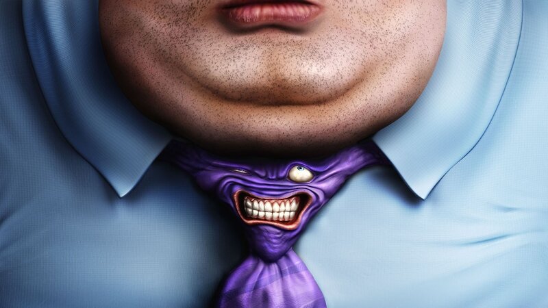 man with monster tie