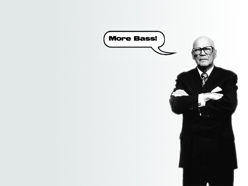 Man with More Bass speech bubble