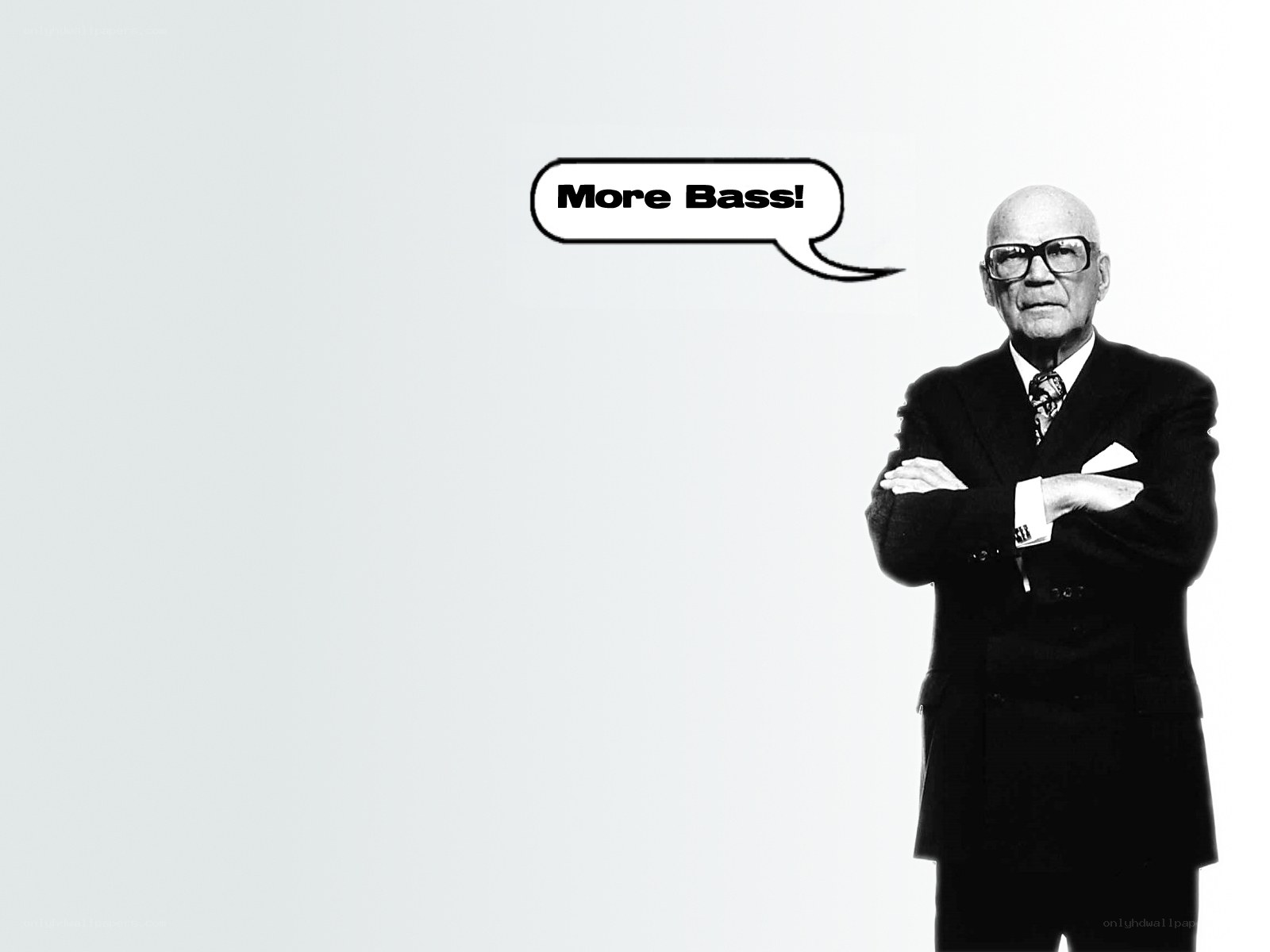 Man with More Bass speech bubble