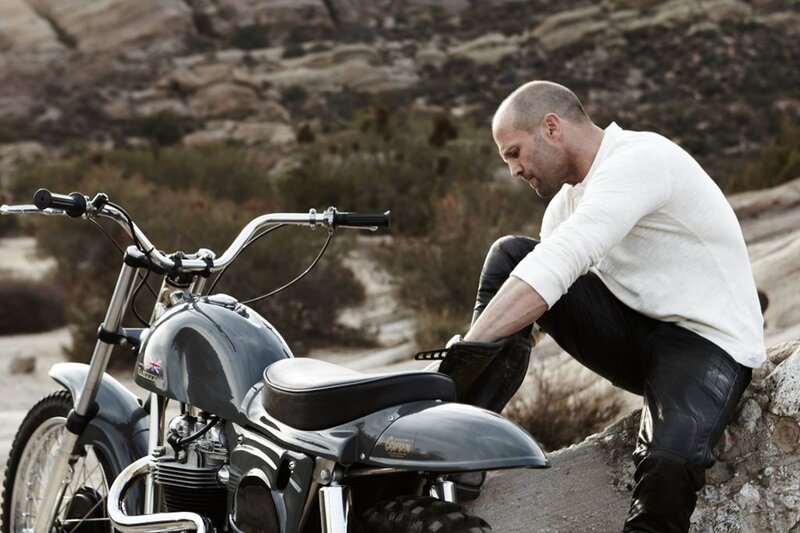 Man with Motorcycle — Gray